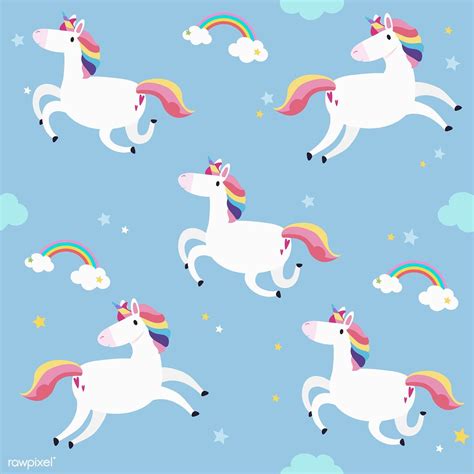 Unicorn Seamless Pattern Background Vector Free Image By