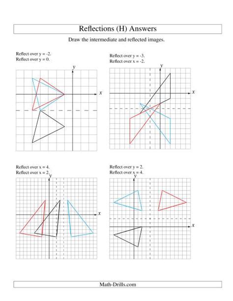 Two Step Reflection Of 3 Vertices Over Various Lines H