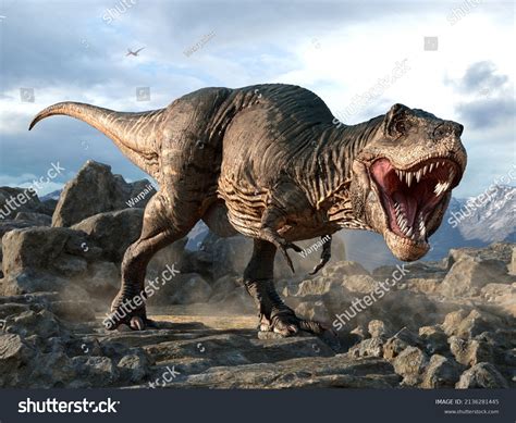 Tyrannosaurus Cretaceous Era 3d Illustration Stock Illustration