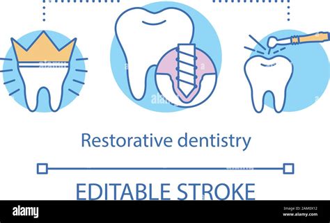Restorative Dentistry Concept Icon Modern Stomatology Dental Filling
