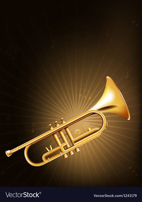 A Golden Trumpet Royalty Free Vector Image Vectorstock