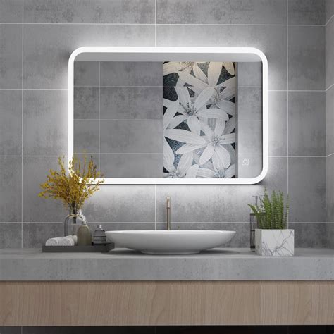 Buy Miqu 600 X 800 Mm Illuminated Bathroom Mirrorbathroom Mirror With Led Lights Light Touch