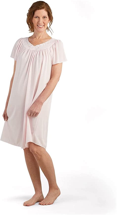 Miss Elaine Womens Plus Size Tricot Short Nightgown At Amazon Womens
