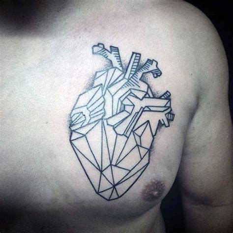 50 Geometric Heart Tattoo Designs For Men Symmetrical Ideas