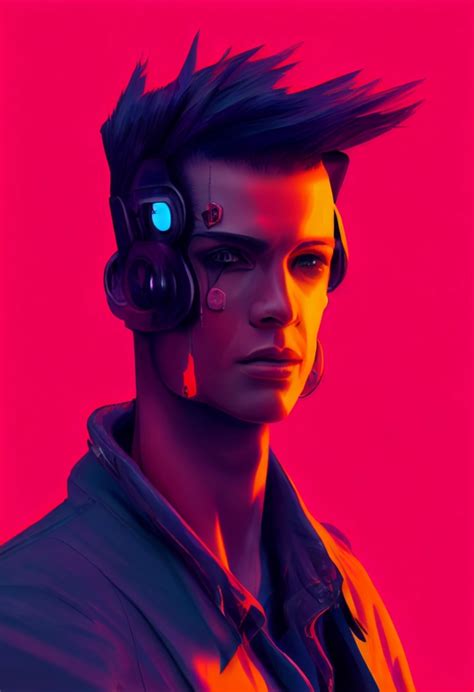 Portrait Male Cyberpunk Character Blur Studio Arcane Midjourney