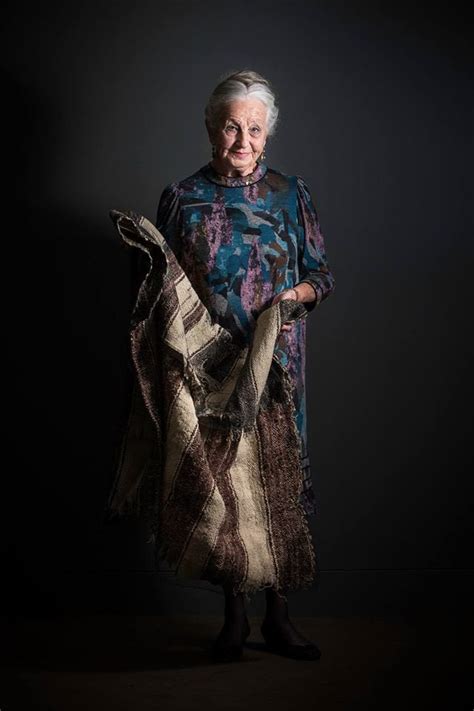 Olga Horak A Holocaust Survivor Holds A Blanket She Wove Using The