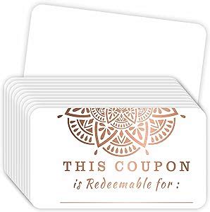 Parth Impex Coupon Cards Rose Gold Foil Letterpress X Blank Gift Certificates Redeem