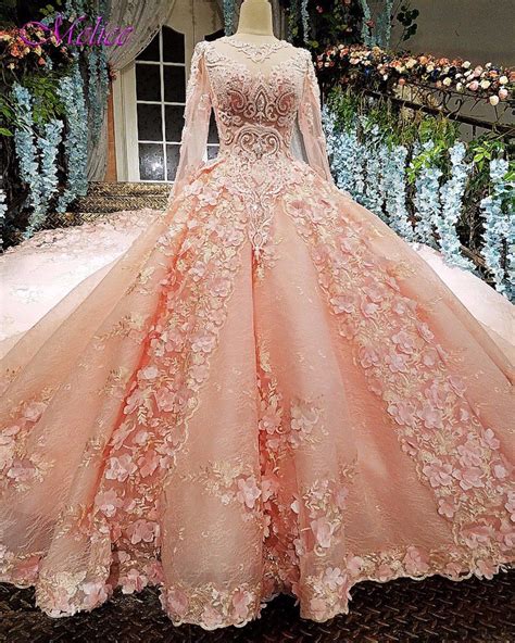 Wedding Dress Tea Length Long Sleeve Wedding Dress Ball Gown Bridal