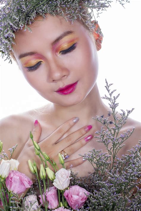 Free Images Girl Woman Flower Portrait Model Spring Fashion Colorful Lady Pink Bride