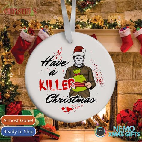 Michael Myers Have A Killer Christmas Horror Movie Character Double Sided Ceramic Ornament