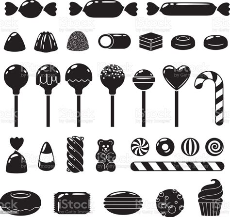 Set Of Different Sweets Assorted Candies Stock Illustration Download Image Now Icon Candy