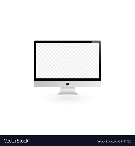 Display Monitor Computer Mockup Stock Isolated On Vector Image