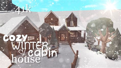 Cozy Winter Cabin House 41k Roblox Bloxburg Youtube