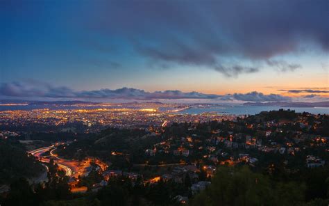 Dusk In The Oakland Hills Oakland California From Grizzly Flickr