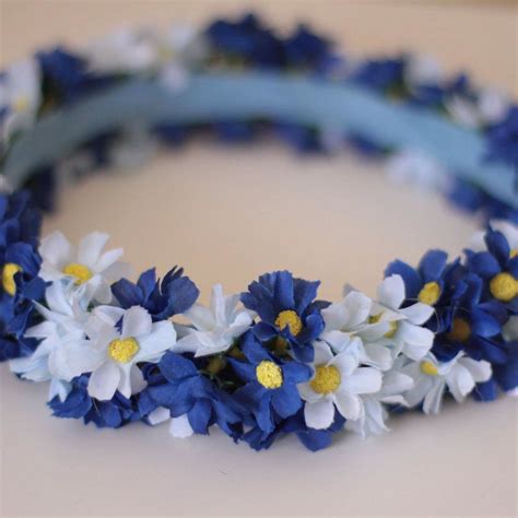 Coroa De Flores Margaridas Azuis Elo7 Produtos Especiais