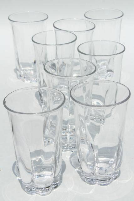 Duncan And Miller Canterbury Crystal Clear Heavy Glass Tumblers Vintage Highball Glasses