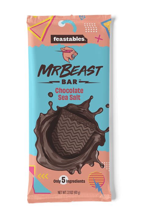 Feastables Mrbeast Sea Salt Dark Chocolate Bar 21 Oz 60g 1 Bar