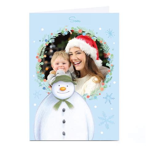 buy photo upload snowman christmas card son for gbp 2 29 card factory uk