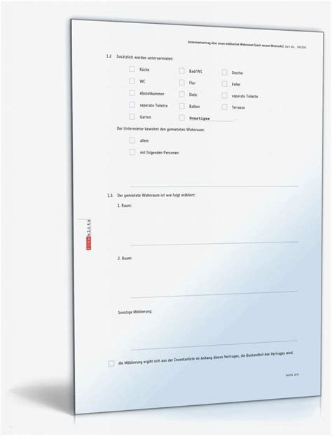 Während bei einer möblierten wohnung die gleiche kündigungsfrist für vermieter gilt, welche in § 573c bgb beschrieben wurde, gilt bei möblierten zimmern eine verkürzte frist. Untermietvertrag Wohnung Vorlage Gut Untermietvertrag ...