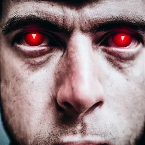 A Man With Red Glowing Eyes Stable Diffusion Openart
