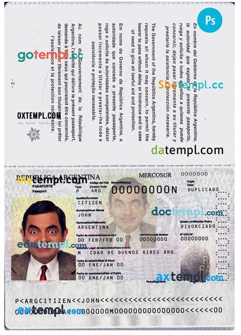 Argentina Passport Template In Psd Format 2012 Present By Doctemplpass Issuu