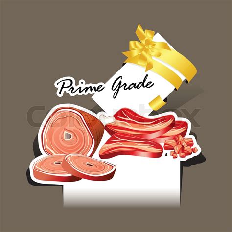 Paper Cut Meat And Sausages Set Prime Grade Stock Vector Colourbox
