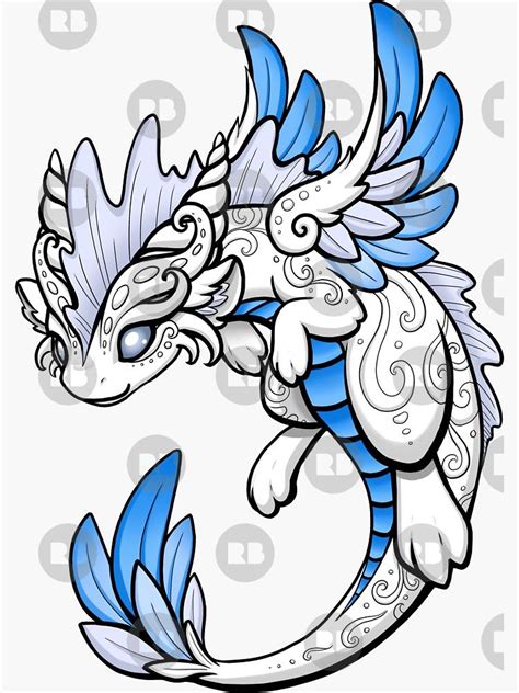 Air Dragon Sticker By Rebecca Golins Dragon Artwork Dragon Illustration Dragon Drawing