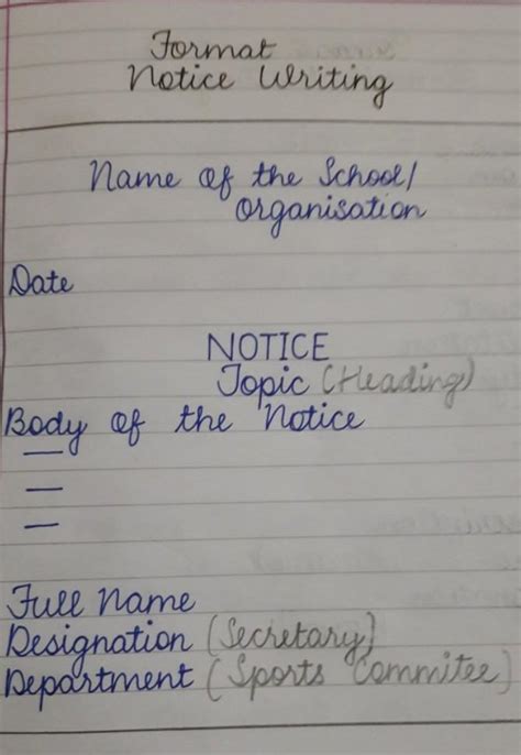 Notice Writing Format All Subjects Notes Teachmint