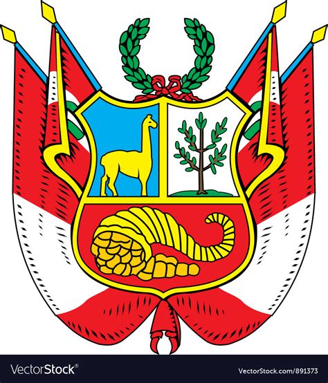 Peru Coat Of Arms Royalty Free Vector Image Vectorstock