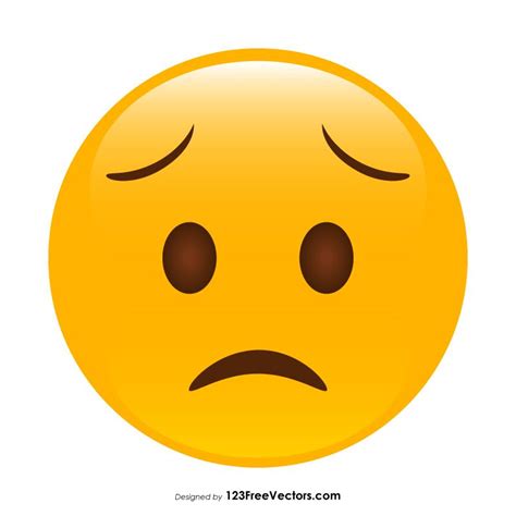 Worried Face Emoji Icons Vector Emoji Graphic Image Vector