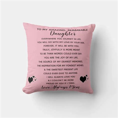 Daughter Love Mom Throw Pillow Zazzle