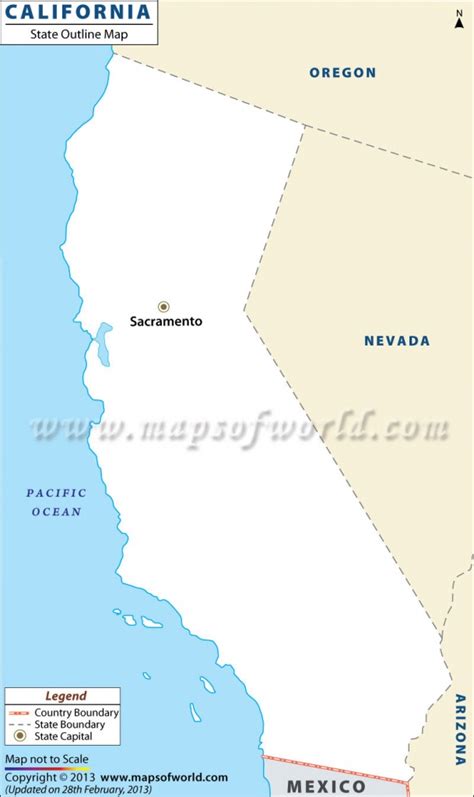 California Blank Map With County Boundaries California Outline Map