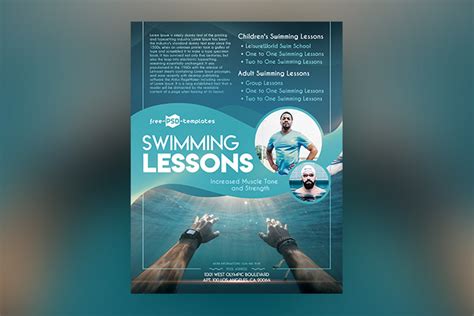 Free Swimming Lessons Flyer In Psd Free Psd Templates