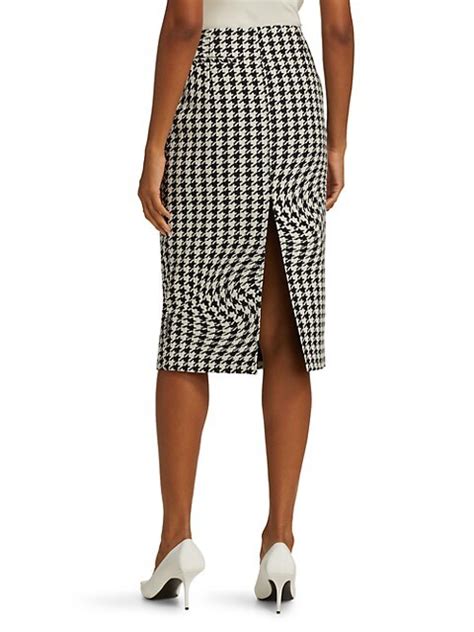 Off White Houndstooth Circle Pencil Skirt Saksfifthavenue