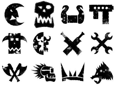Image Result For Ork Stencil Warhammer 40k Artwork Orks 40k Glyphs