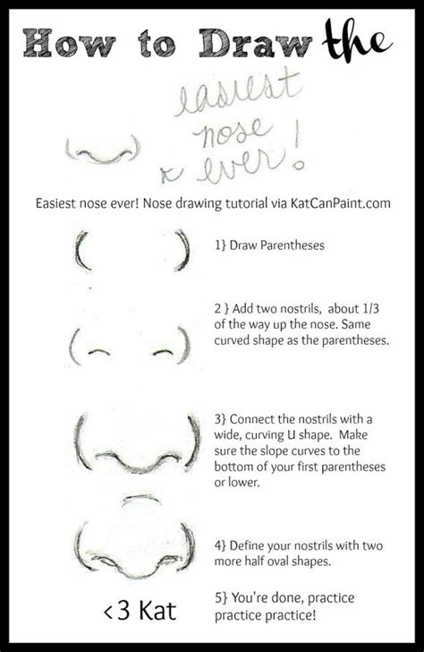 How To Draw Cute Button Noses In 5 Easy Steps Beginner Nose Drawing