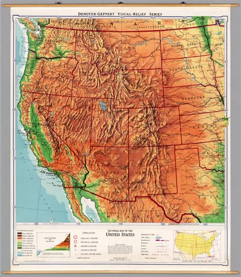 Sectional Map Of The United States Southwesternnorthwestern United