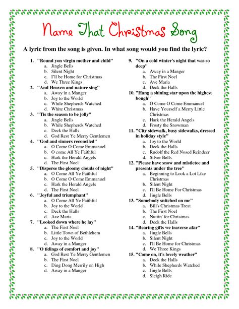 Free Christmas Picture Quiz Questions And Answers Printable Free