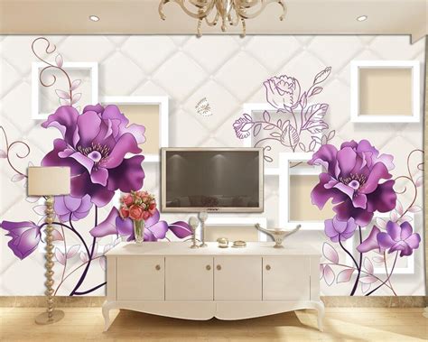 Beibehang Custom Wallpaper Home Decorative Frescoes Simple Floral 3d