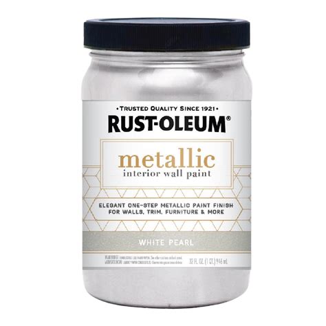 Rust Oleum 1 Qt White Pearl Metallic Paint 320731 The Home Depot