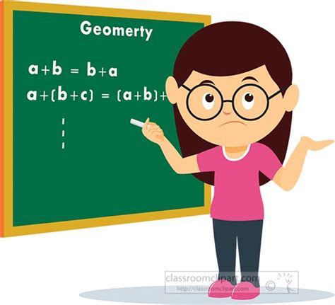 Mathematics Clipart Girl Solving Geometry In The Classroom Clipart