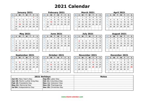 Vacation Calendar Template 2021 Calendar Printables Free Templates