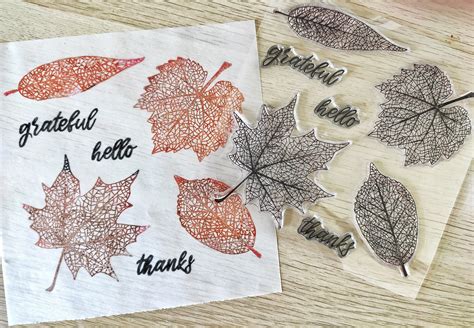Clear Stamp Autumn Leaves Fall Forest Rubber Stamp Etsy