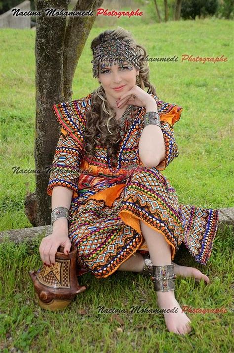 Kabyle Woman Famous Singer In Traditional Outfit And Jewellery