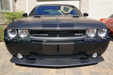 Challenger With Matte Black Top Half And Brushed Metal Rally Stripes 1