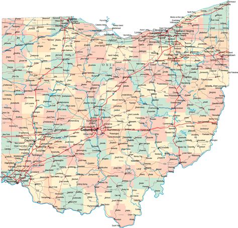 Printable State Of Ohio Map