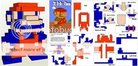 Papermau 3d 8 Bit Mario Papercraft By Squeezycheesecake Via