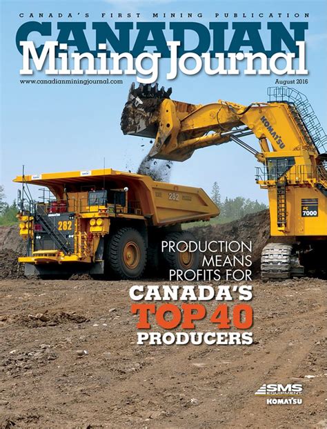 August 2016 Cover Canadian Mining Journal