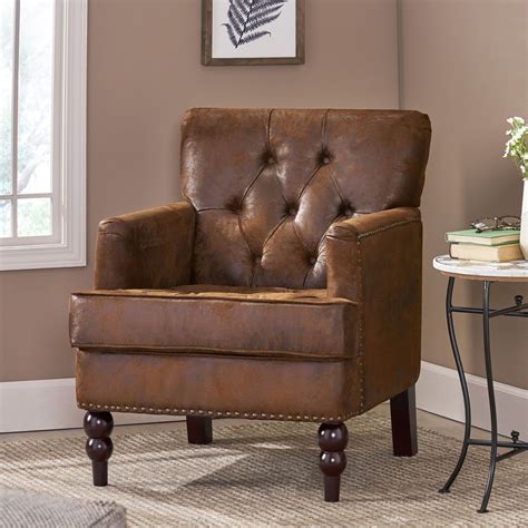 Malone Brown Tufted Club Chair By Noble House