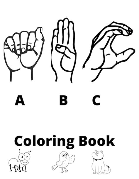 Sign Language Coloring Pages Alphabet Etsy